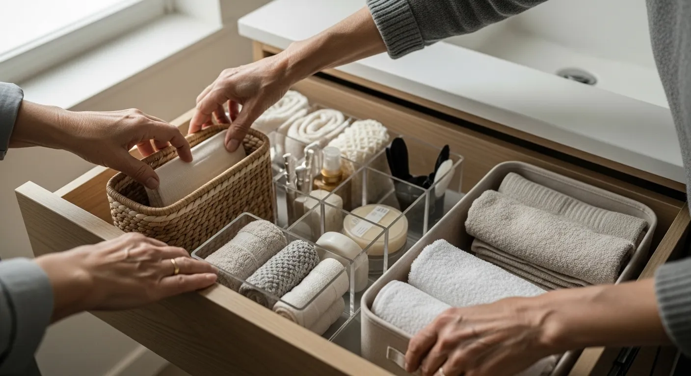 Photo-realistic, senior-friendly scene that visually introduces the section titled 'Maintaining Your Clutter-Free Home: The Gentle Art of Staying Organized'.