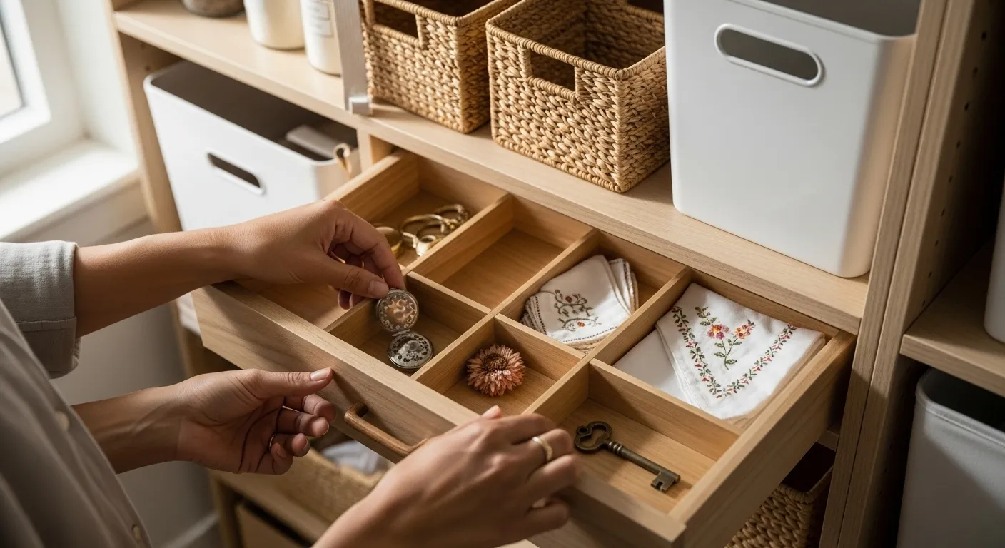 Photo-realistic, senior-friendly scene that visually introduces the section titled 'Step 9: Address Sentimental Items with Intention'.