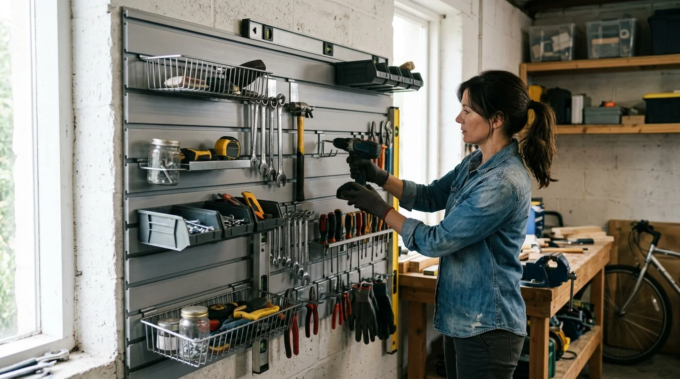 1. Heavy-Duty Wall Tracks and Modular Slatwall Panels