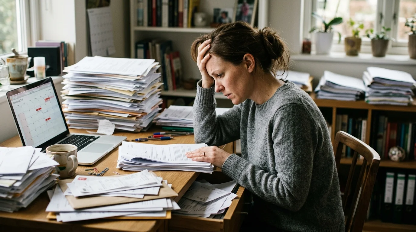 4. Unfiled Paper Piles Cause Anxiety and Missed Deadlines