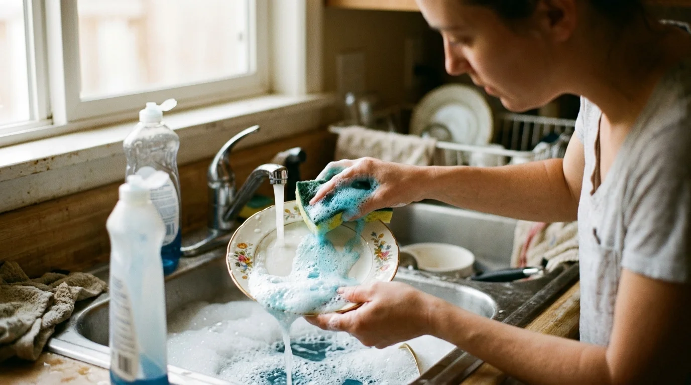 6. Dishwashing Liquid: Over-Dosing and Cleaning Delicate Surfaces