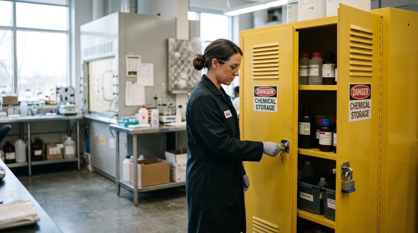 6. Lockable, Ventilated Cabinets for Hazardous Materials