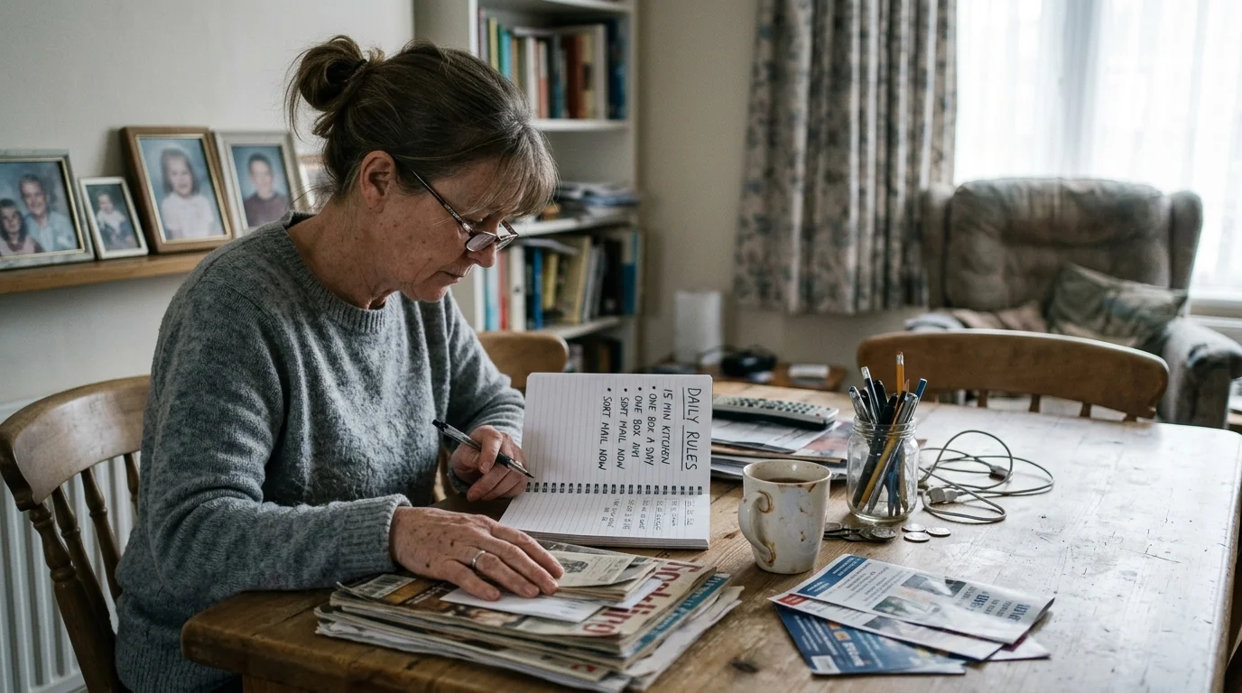 Editorial photograph illustrating: 10. Establish Daily Rules for a Stress Free Decluttering Experience