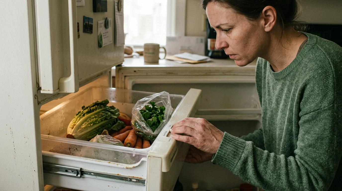 Editorial photograph illustrating: How Crisper Drawers Work to Protect Fresh Food